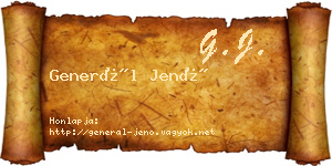 Generál Jenő névjegykártya